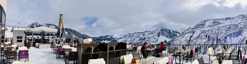 Panoramic view, terrace of Hotel Alpenstern, Damüls Austria