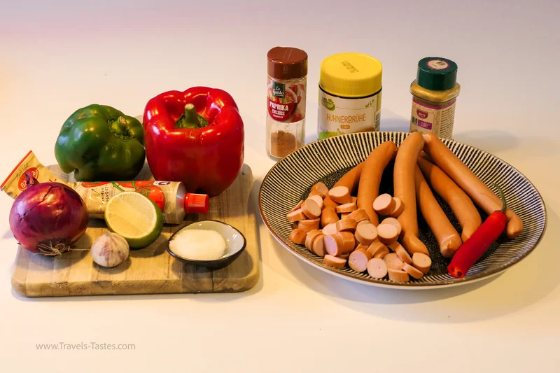 Wuerstchengulasch / German Sausage Casserole ingredients