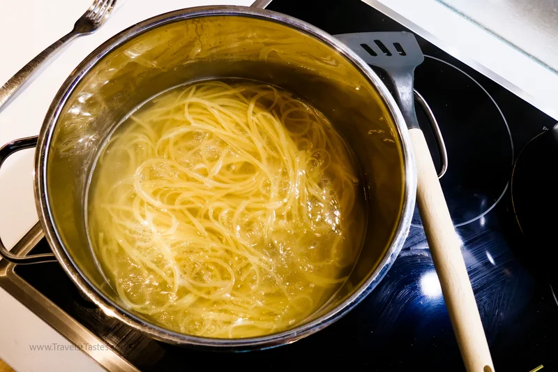cooking Spaghetti Carbonara