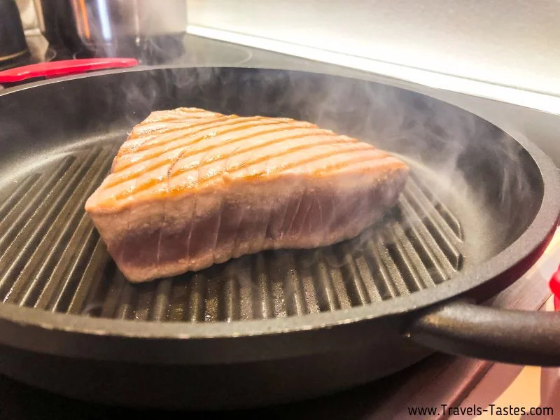 Pan seared tuna steak