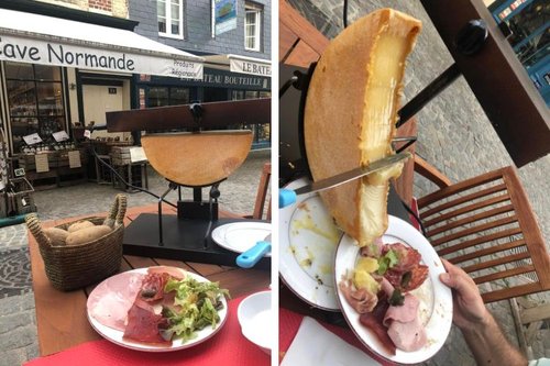 Eating Raclette at Les Marmottes in Honfleur